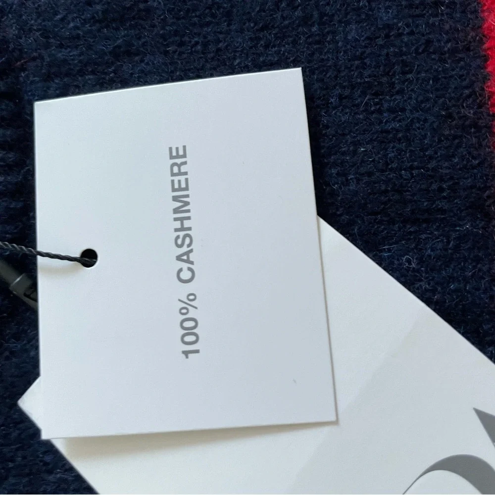 Zara kids %100 Cashmere Red and dark navy Striped Sweater